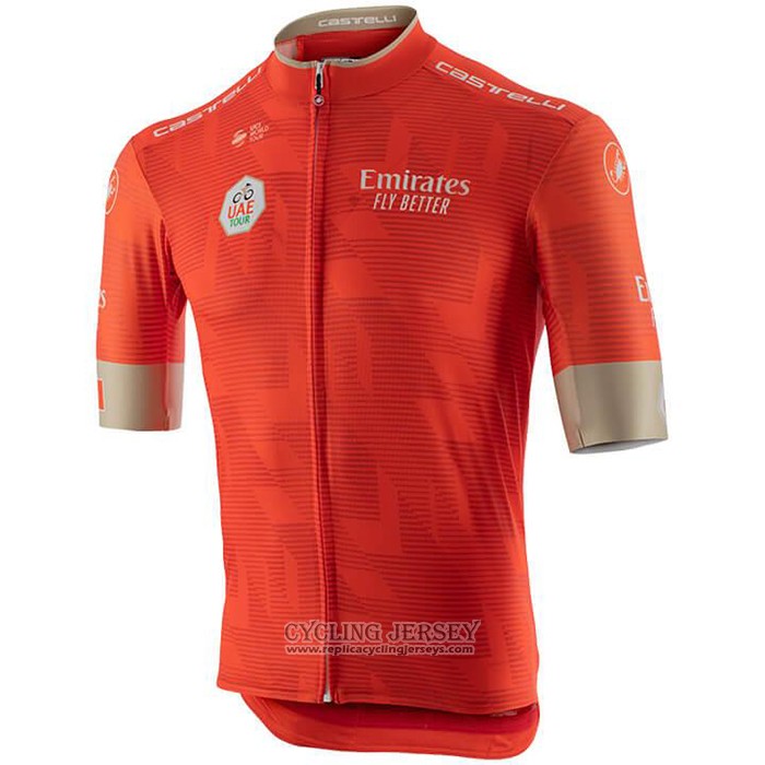 2020 Cycling Jersey UAE Tour Red Short Sleeve And Bib Short